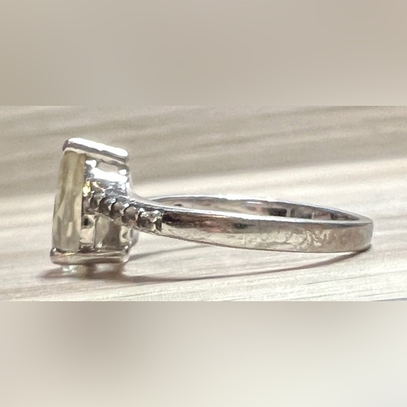 Designer TGGC Sterling Silver Prasiolite & White Topaz Ring, Size 8.75, 3.1g - Picture 3 of 11